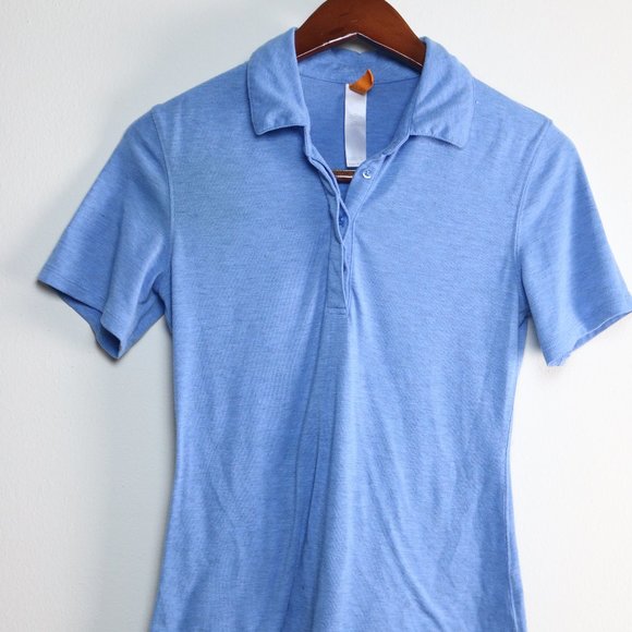 Lucy Blue Fitted Polo Shirt - Picture 1 of 6